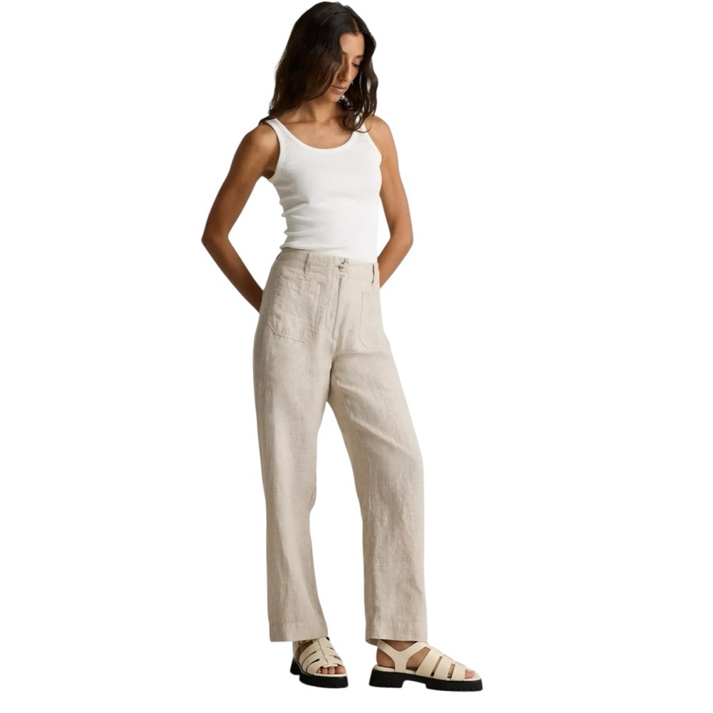 NWT🌺Nicole Miller•Linen Wide Leg High Rise Pants